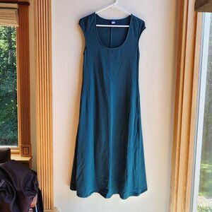 Old Navy Green/Teal Cap Sleeve Maxi Dress